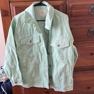 NWOT tgla Women’s Light Mint Green Corduroy Jacket Size Medium